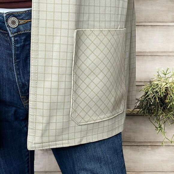 Vintage 70’s Cream Ivory Polyester Sleeveless Cardigan Vest Sz XL - Picture 3 of 6